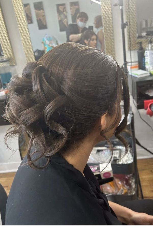 Bridal updo styling at Masih.